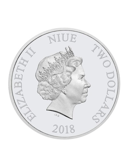 Moneda Pastor Alemán Niue 2018 1 onza Plata Reverso
