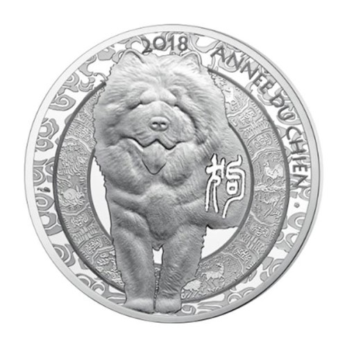 Francia 2018 Año Lunar Chow Chow Moneda Plata