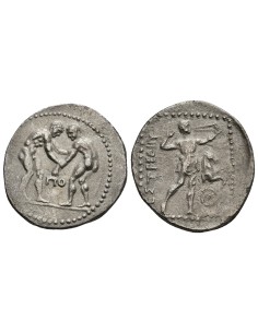 Moneda Estatera Plata Aspendos  Pamphylia Siglo II - III a. de C.