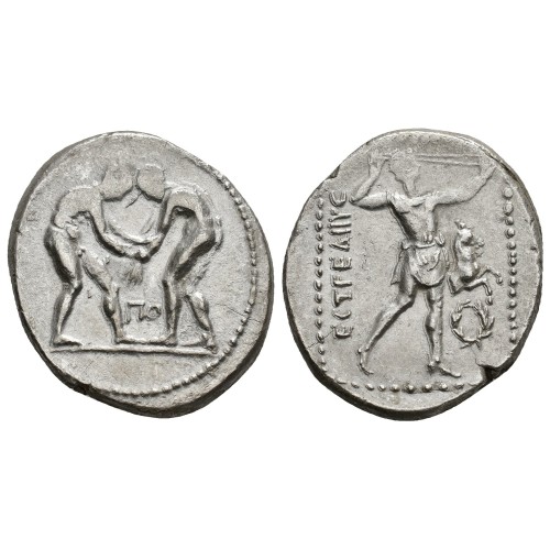 Moneda Estátera Aspendos Pamphylia 385 -300 a. C. Plata
