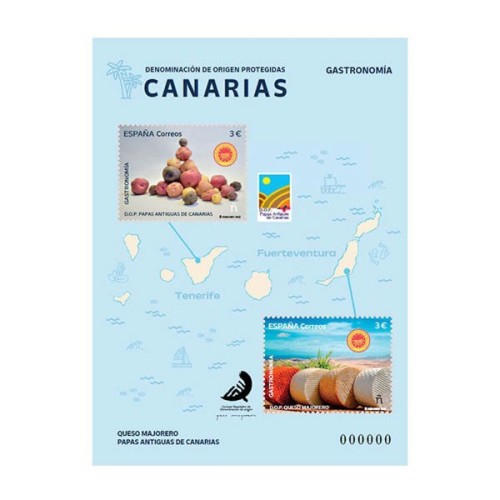 España 2023 Gastronomía D.O.P. Canarias Hojita Bloque