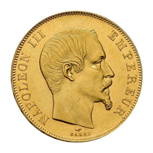 Moneda  de Oro 50 Francos Napoleón III Francia