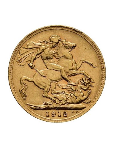 Moneda de oro Soberano Jorge V Inglaterra 1 Libra reverso