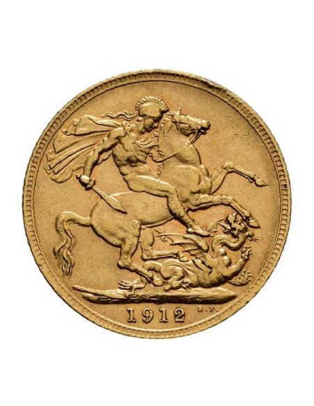 Moneda de oro Soberano Jorge V Inglaterra 1 Libra reverso