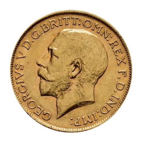 Moneda de oro Soberano Jorge V Inglaterra 1 Libra