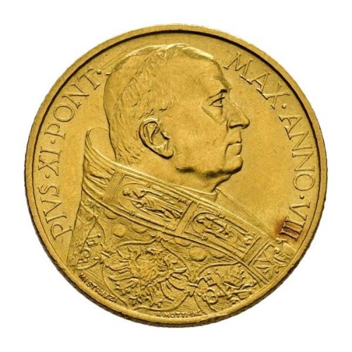 Moneda oro 100 Liras Vaticano Pio XI