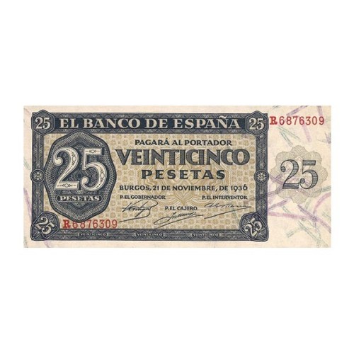 Billete España 25 Pesetas 1936