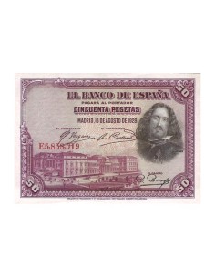 Billete 50 pesetas España 1928 Velázquez