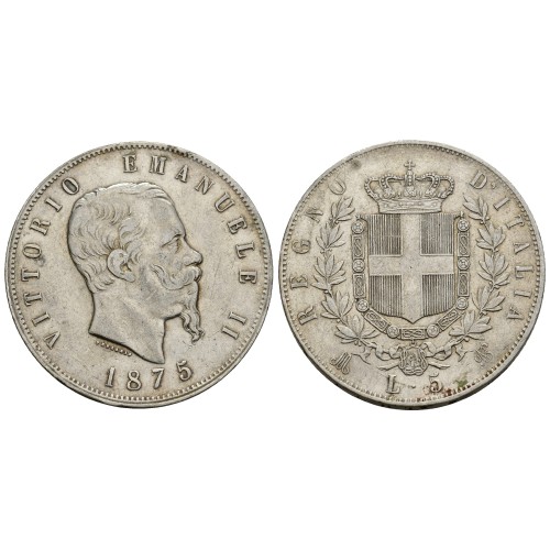 Moneda 5 Liras Plata Víctor Manuel II