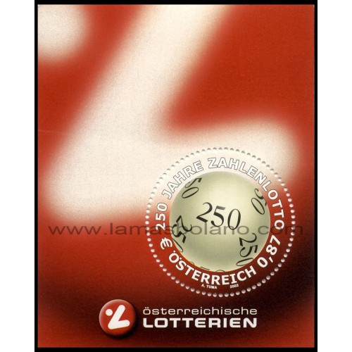 SELLOS DE AUSTRIA 2002 - LOTERIA DE AUSTRIA 250 ANIVERSARIO - HOJITA BLOQUE