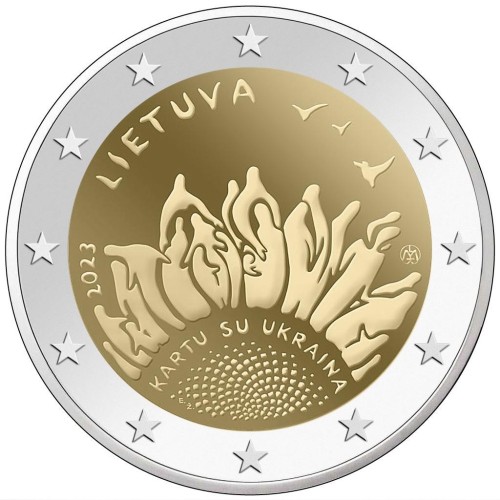 Moneda 2 Euro 2023 Lituania Todos con Ucrania