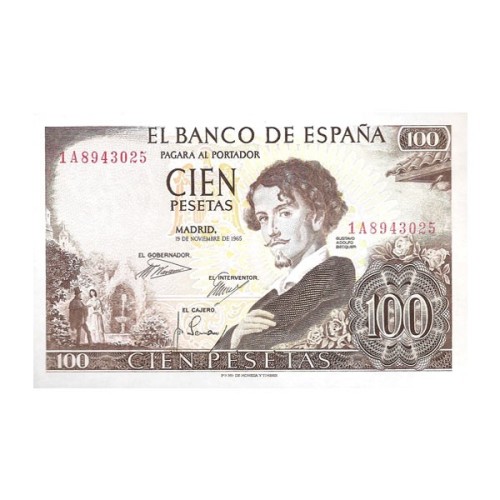 Billete España 100 Pesetas 1963 Gustavo Adolfo Bécquer
