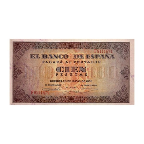 Billete España 100 Pesetas 1938 Casa del Cordón de Burgos