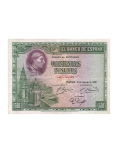 Billete España 500 Pesetas 1928 Cardenal Cisneros
