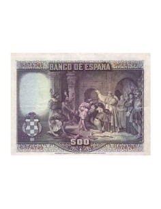 Billete España 500 Pesetas 1928 Cardenal Cisneros 2
