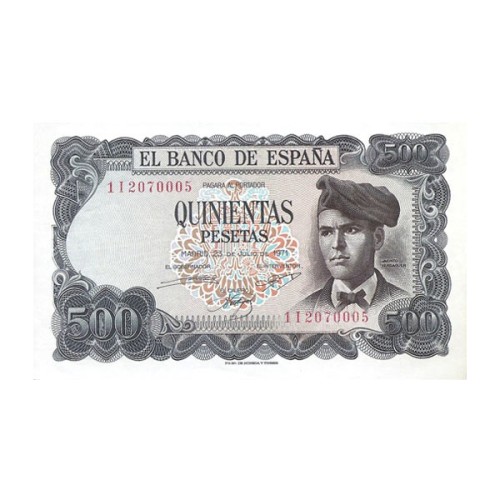 Billete España 500 Pesetas 1971 Jacinto Verdaguer