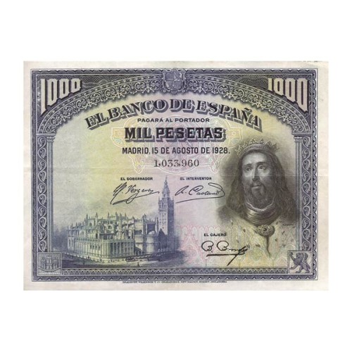 Billete España 1000 Pesetas 1928 Fernando III