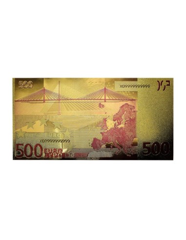 Billete 500 Euro En oro reverso