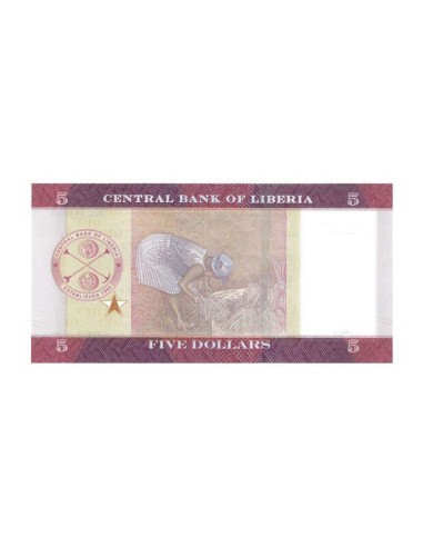 Billete Liberia 2017 5 Dólares