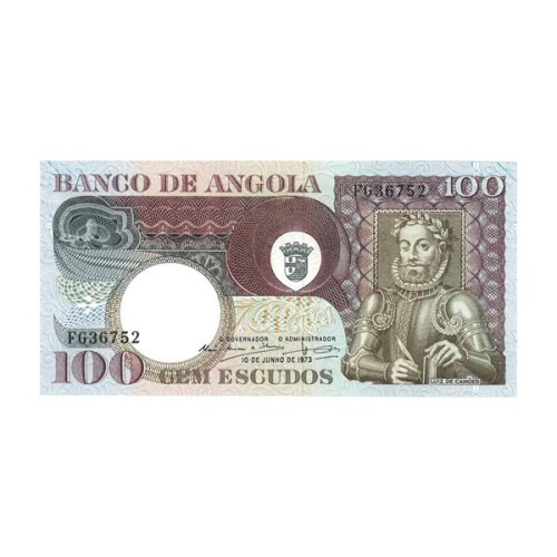 Billete Angola 1973 100 Escudos
