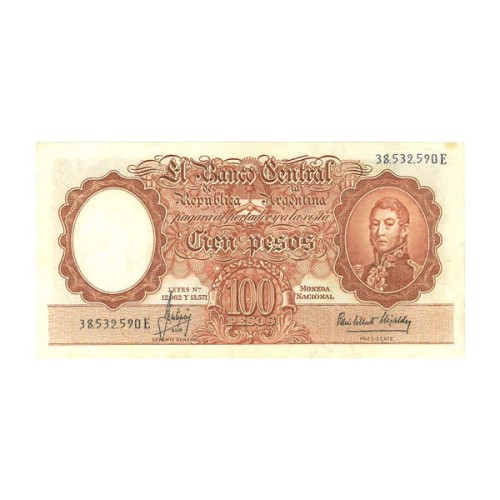 Billete Argentina 1969 100 Pesos