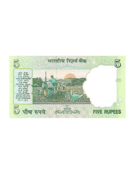 Billete India 2011 5 Rupias