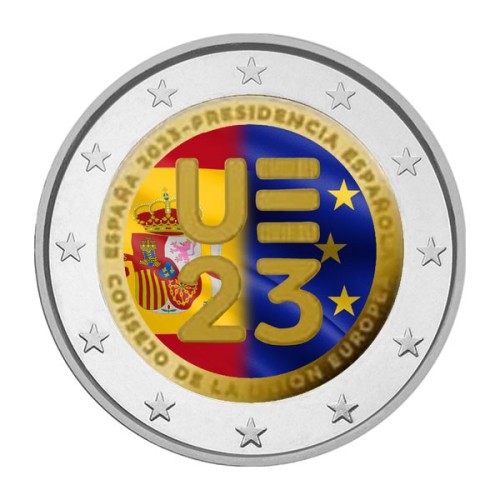 Moneda 2 Euro Color España 2023 Presidencia Union Europea