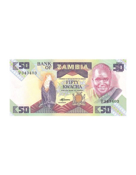 Billete Zambia 1986 50 Kuacha