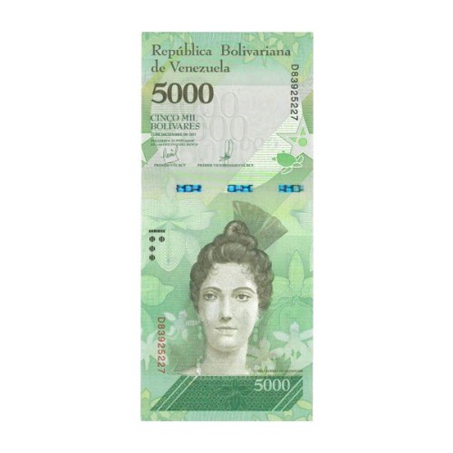 Billete Venezuela 2017 5000 Bolívares