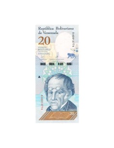 Billete Venezuela 2018 20 Bolívares