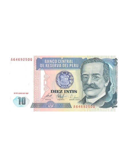 Billete Perú 1987 10 Intis