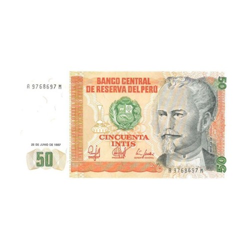 Billete Perú 1987 50 Intis