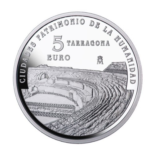 Tarragona. Patrimonio Humanidad España 2015 Moneda 5 Euro Plata