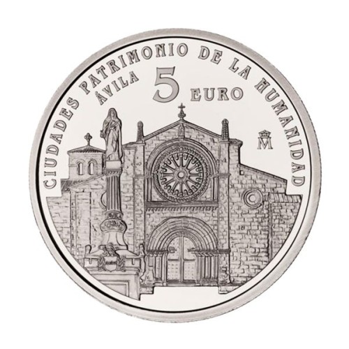 Ávila. Patrimonio Humanidad España 2014 Moneda 5 Euro Plata