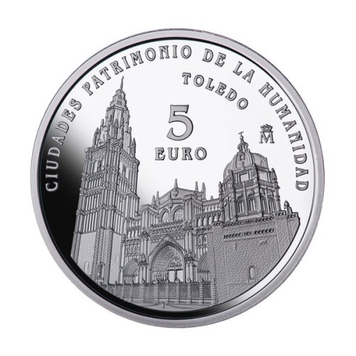 Toledo. Patrimonio Humanidad España 2015 Moneda 5 Euro Plata