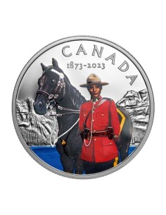 Moneda 20 dólares Policía Montada Canadá 2023 Plata Borde 2