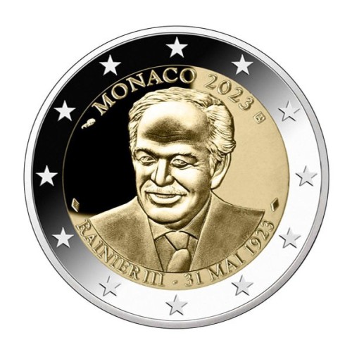 Moneda 2 Euro  Príncipe Rainiero III  2023 Mónaco Proof