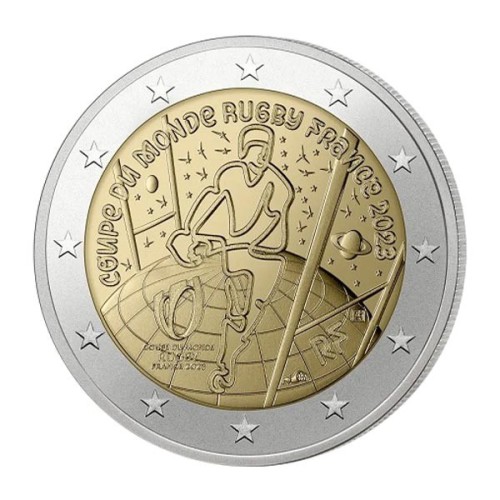 Moneda 2 Euro Francia 2023 Campeonato Mundial de Rugby