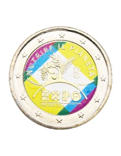 Expo Universal Milán Italia 2015 2 Euro color