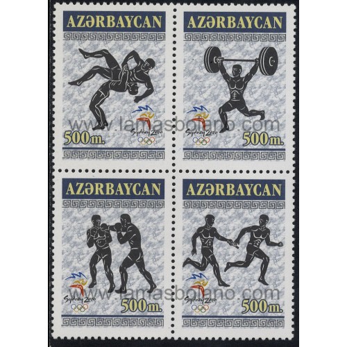 SELLOS DE AZERBAIYAN 2000 - JUEGOS OLIMPICOS DE SYDNEY - 4 VALORES - CORREO