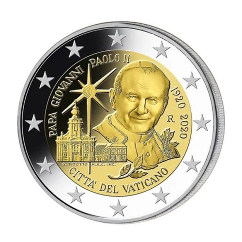 Papa Pablo II Vaticano 2020 Moneda 2 Euro