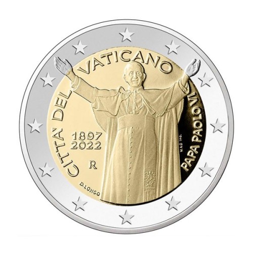 Papa Pablo VI Vaticano 2022 Moneda 2 Euro