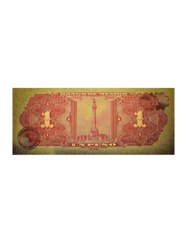 Billete Oro 1 Peso Reverso