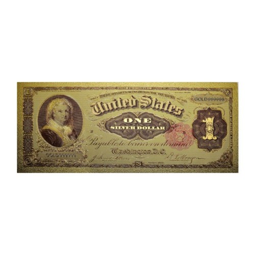 Billete 1 dólar Estados Unidos Marta Washington dorado anverso