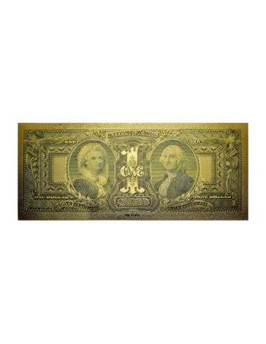 Billete 1 dólar Estados Unidos Constitución National Hall dorado Reverso