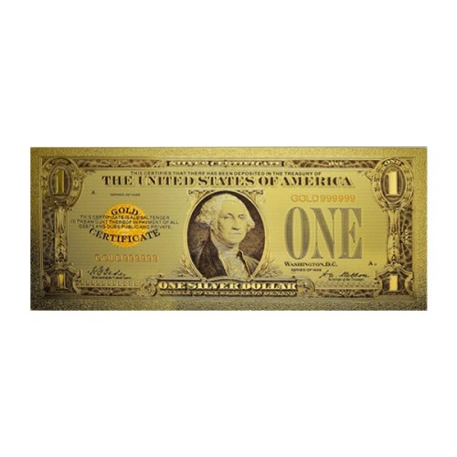 Billete 1 dólar Estados Unidos dorado Washington Anverso