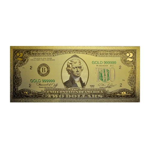 Billete 2 dólares Thomas Jefferson sello verde Anverso