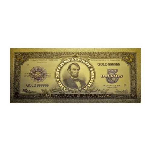 Billete 5 dólares Abraham Lincoln 1923 Anverso