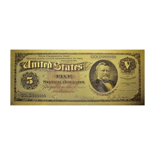 Billete 5 dólares Estados Unidos Ulysses S. Grant Oro Anverso