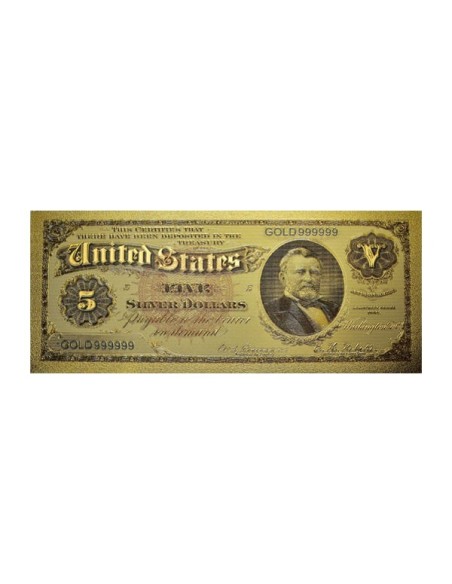 Billete 5 dólares Estados Unidos Ulysses S. Grant Oro Anverso